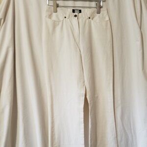 Nathalie Chaize Women’s White Straight Pants – Size 8 – Cotton & Polyamide - NEW